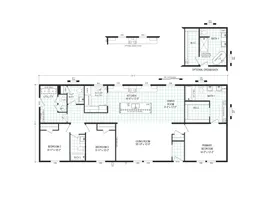 The 6428-5792 THE PULSE Floor Plan. This Manufactured Mobile Home features 3 bedrooms and 2.5 baths.