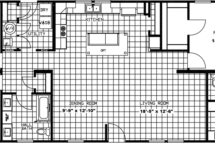 The THE FREEDOM BREEZE Floor Plan. This Manufactured Mobile Home features 3 bedrooms and 2 baths.