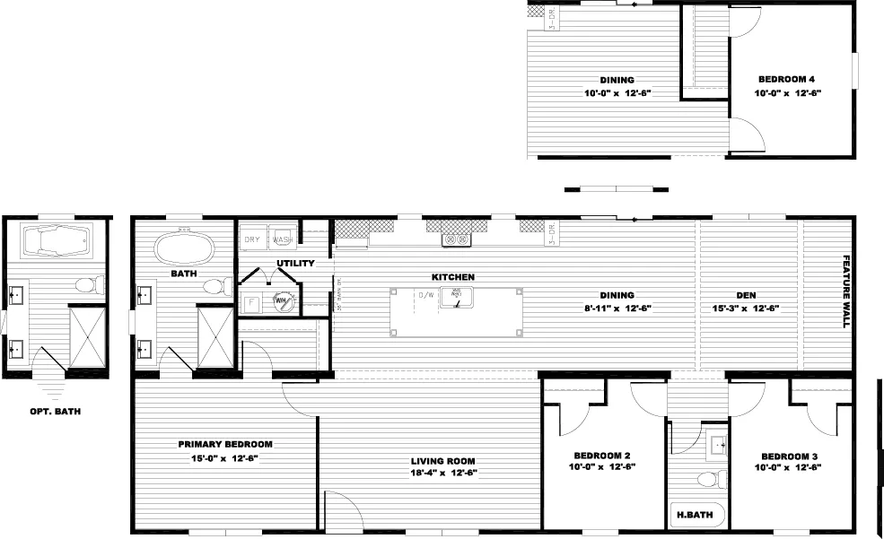 The ISABELLA Floor Plan. This Manufactured Mobile Home features 3 bedrooms and 2 baths.