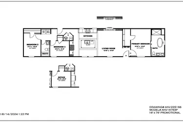 The PLATINUM ANNIVERSARY Floor Plan. This Manufactured Mobile Home features 3 bedrooms and 2 baths.