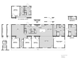 The LOCKLEAR Floor Plan. This Manufactured Mobile Home features 4 bedrooms and 2 baths.