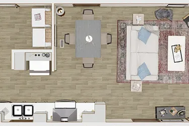 The DESIRE Floor Plan. This Manufactured Mobile Home features 3 bedrooms and 2 baths.