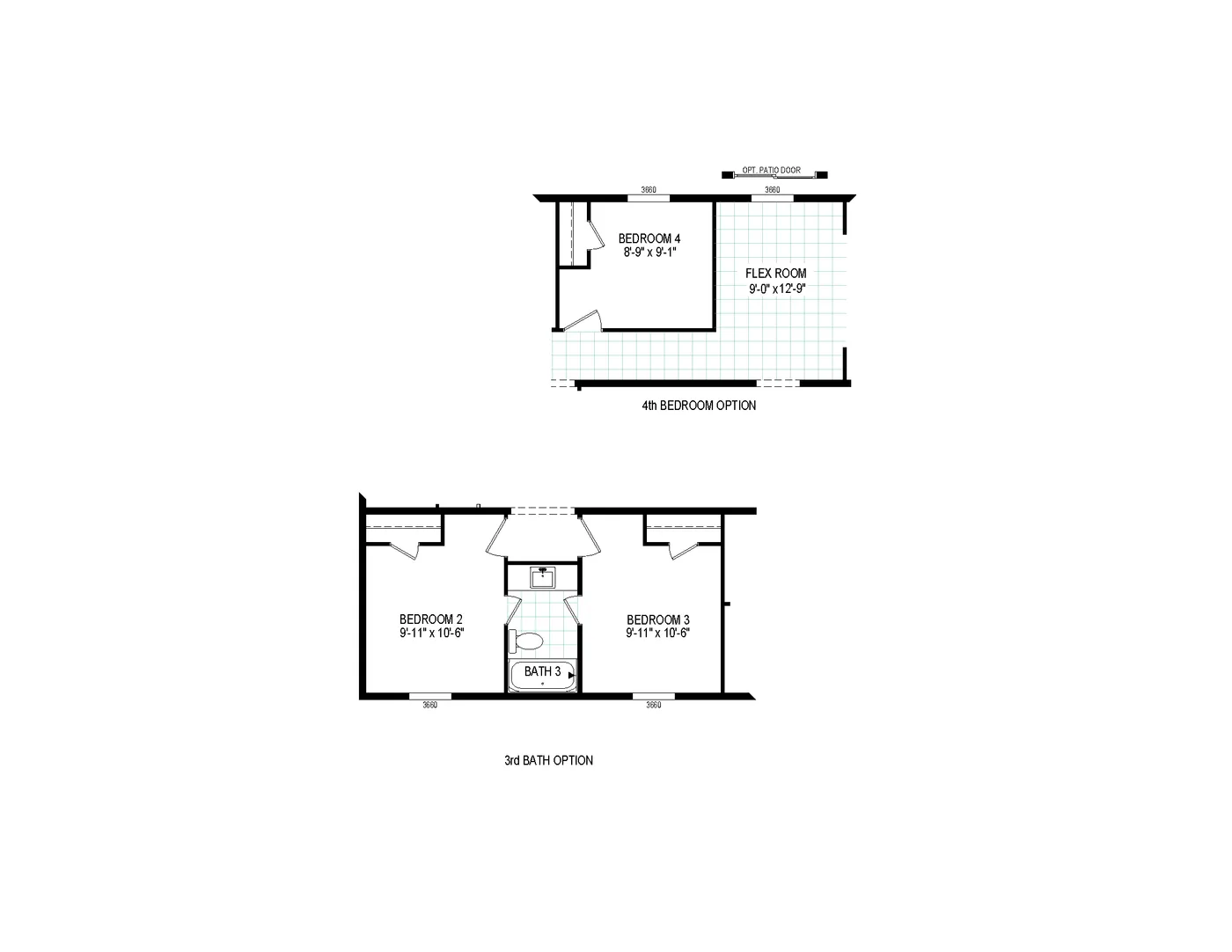 Floor Plan 3rd Bath Option
