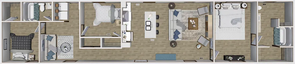 The BALANCE Floor Plan. This Manufactured Mobile Home features 3 bedrooms and 2 baths.