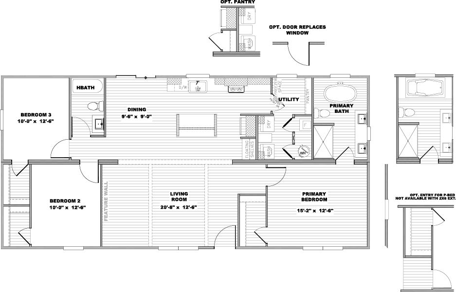 Standard floor plan with options