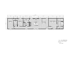 The LIBERTY Floor Plan. This Manufactured Mobile Home features 3 bedrooms and 2 baths.