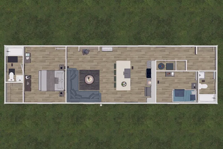 The MAYNARDVILLE CLASSIC 56 Floor Plan. This Manufactured Mobile Home features 2 bedrooms and 2 baths.