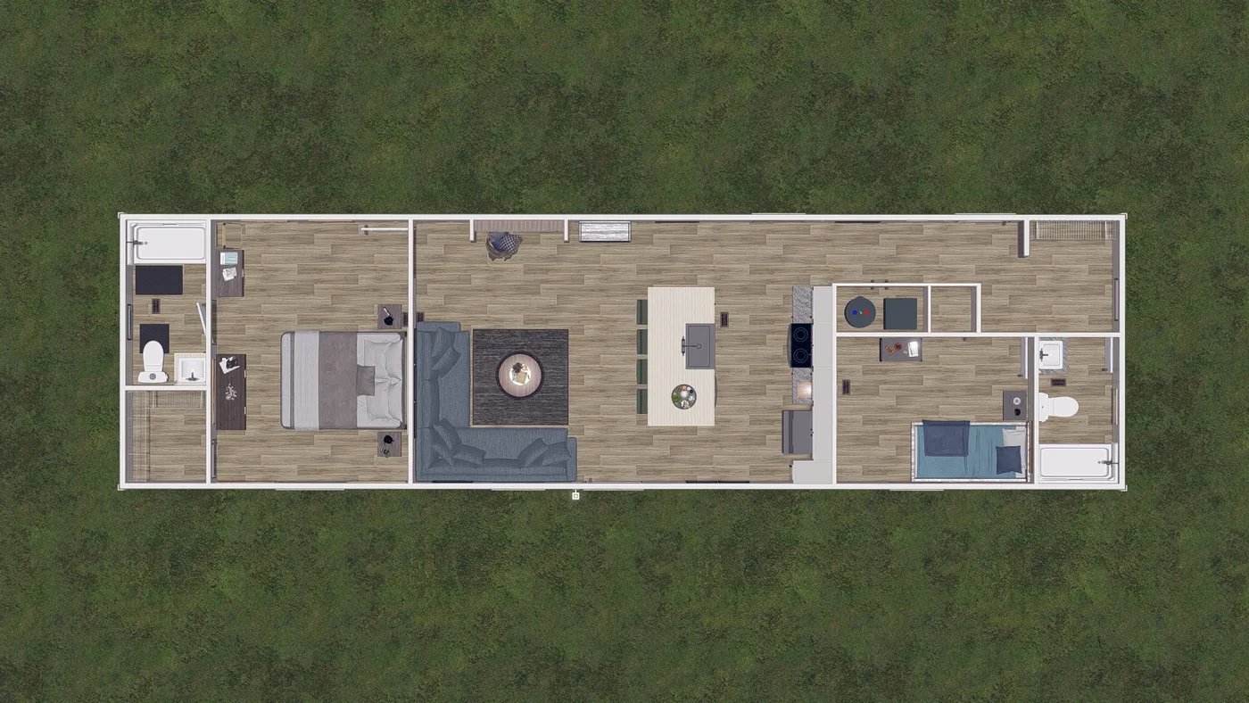 The MAYNARDVILLE CLASSIC 56 Floor Plan. This Manufactured Mobile Home features 2 bedrooms and 2 baths.