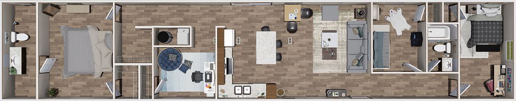 The SENSATION Floor Plan. This Manufactured Mobile Home features 3 bedrooms and 2 baths.