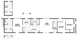 The THE GRAND Floor Plan. This Manufactured Mobile Home features 3 bedrooms and 2 baths.
