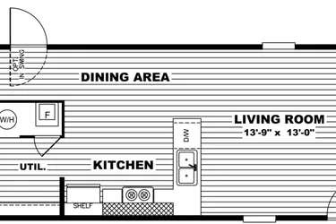 The DELIGHT Floor Plan. This Manufactured Mobile Home features 2 bedrooms and 2 baths.