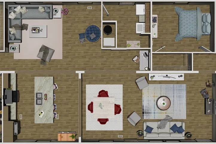 The EVEREST Floor Plan. This Manufactured Mobile Home features 4 bedrooms and 2 baths.