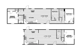 The ULTRA EXCEL 16X66 Floor Plan. This Manufactured Mobile Home features 3 bedrooms and 2 baths.
