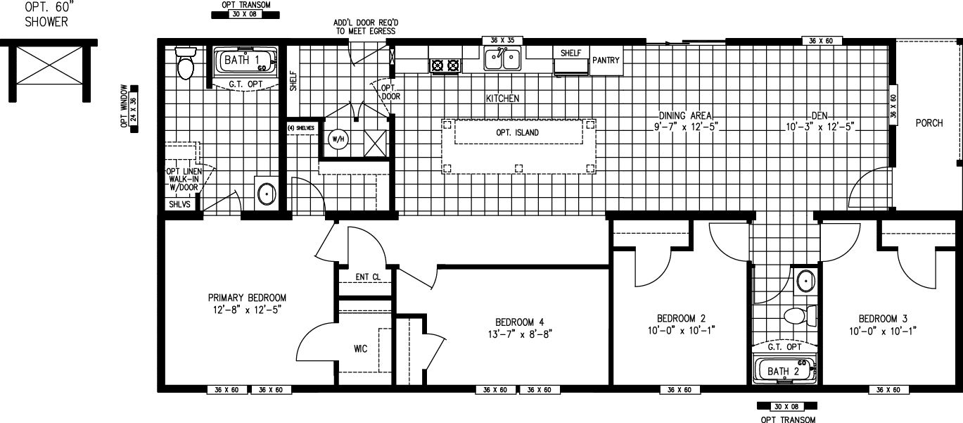 4 Bedroom option with End Entry and Porch