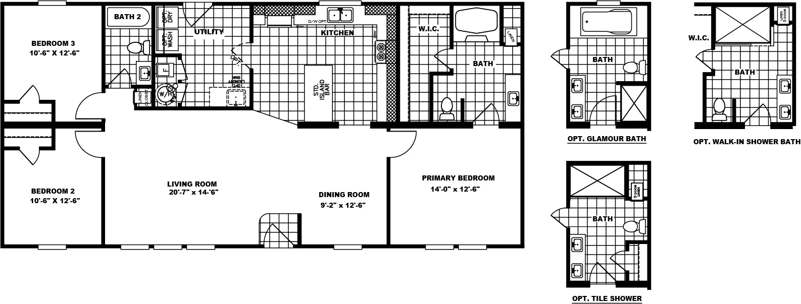 Maverick 56A 3 BED 2 Bath Flooplan