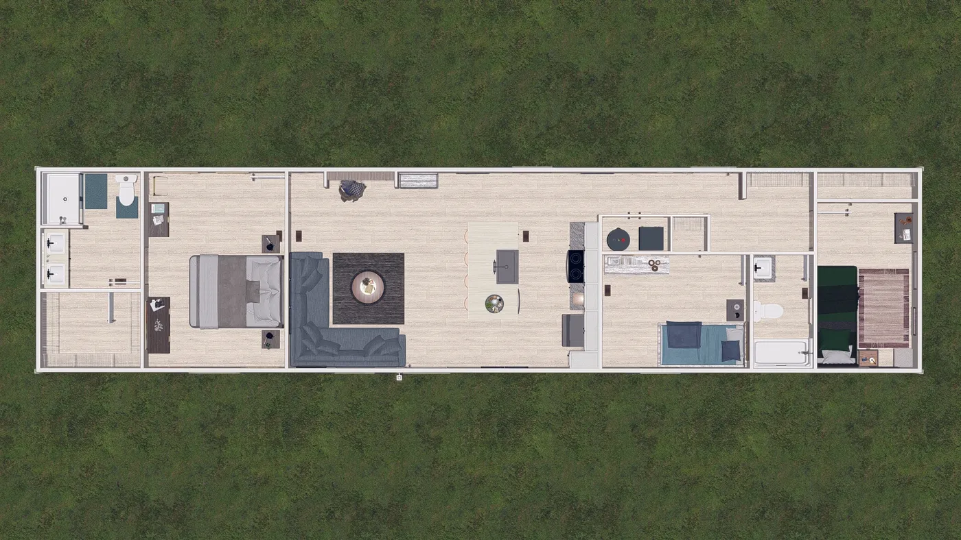 The MAYNARDVILLE CLASSIC 66 Floor Plan. This Manufactured Mobile Home features 3 bedrooms and 2 baths.