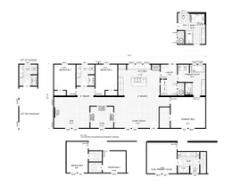 The THE MADISON Floor Plan. This Manufactured Mobile Home features 3 bedrooms and 2 baths.