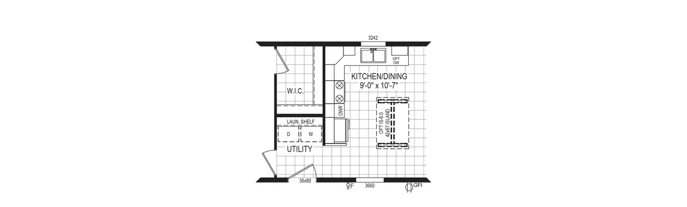The 6016-E779 THE PULSE Floor Plan. This Manufactured Mobile Home features 2 bedrooms and 2 baths.