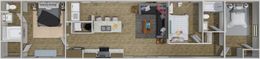 The CLARK   16X66 Floor Plan. This Manufactured Mobile Home features 3 bedrooms and 2 baths.