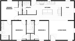 The CMH TEM2848-3A UNDER PRESSURE Floor Plan. This Manufactured Mobile Home features 3 bedrooms and 2 baths.