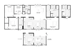 The THE INGRAM Floor Plan. This Manufactured Mobile Home features 3 bedrooms and 2 baths.