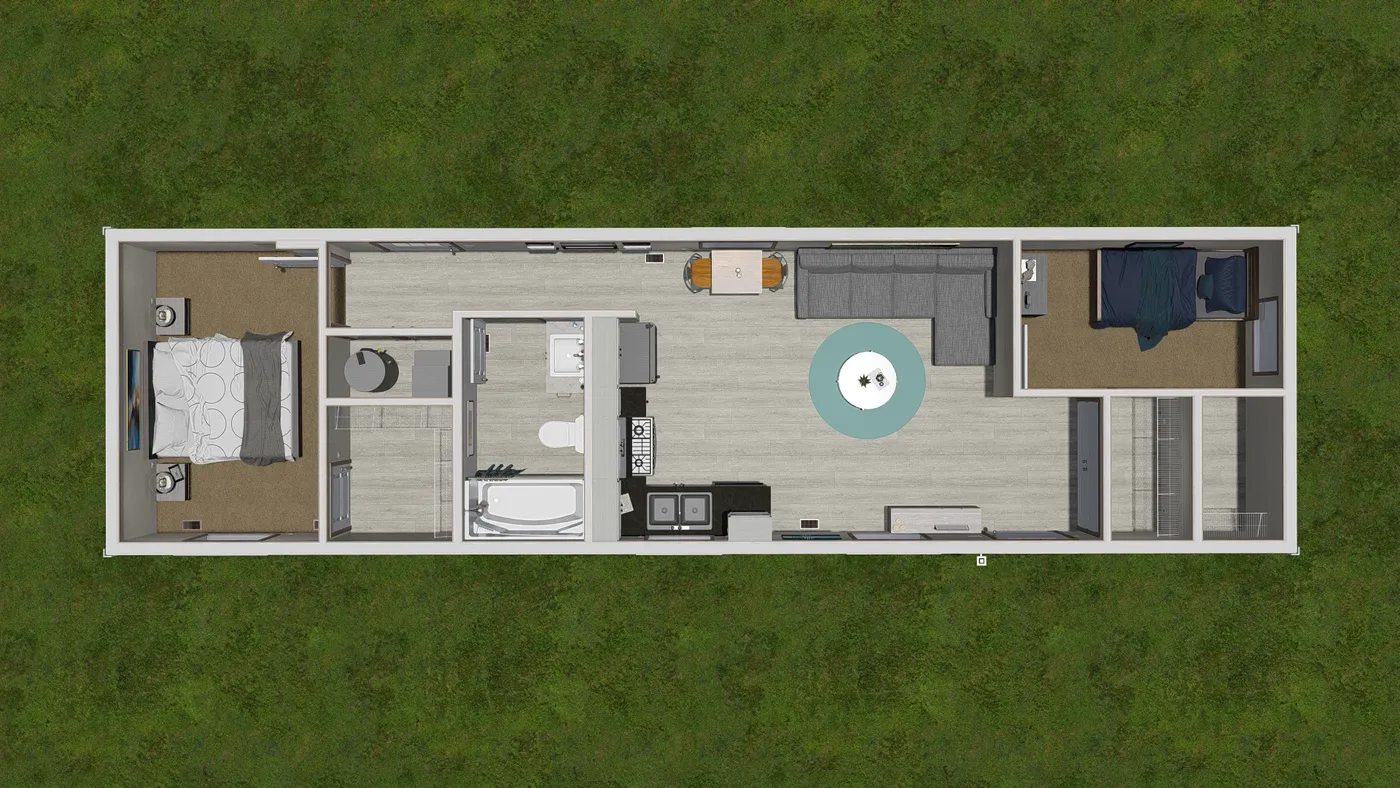 The 4814-4790 THE PULSE Floor Plan. This Manufactured Mobile Home features 2 bedrooms and 1 bath.