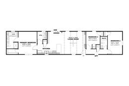 The THE ANNIVERSARY 76 Floor Plan. This Manufactured Mobile Home features 3 bedrooms and 2 baths.