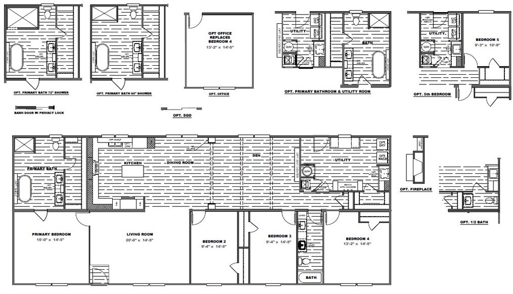 The THE FUSION 32B Floor Plan. This Manufactured Mobile Home features 4 bedrooms and 2 baths.