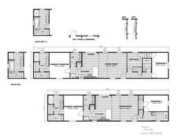 The ANNIVERSARY CHOICE Floor Plan. This Manufactured Mobile Home features 3 bedrooms and 2 baths.