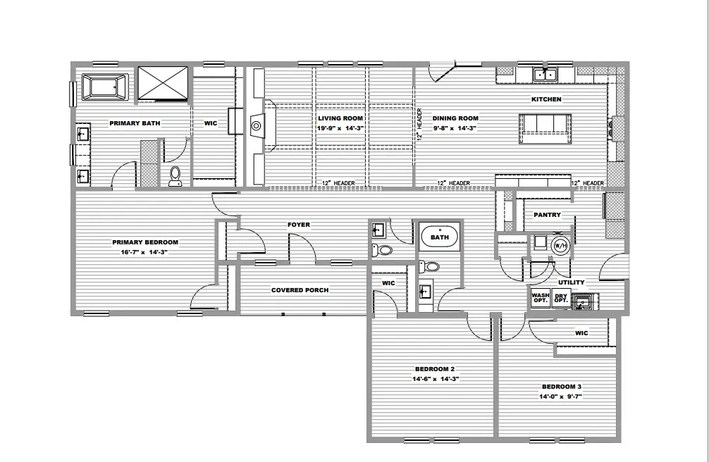 The THE SUMMIT Floor Plan. This Manufactured Mobile Home features 3 bedrooms and 2 baths.