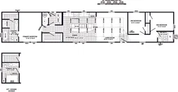 The THE DEWEY Floor Plan. This Manufactured Mobile Home features 3 bedrooms and 2 baths.