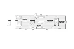 The SELECT 16602A Floor Plan. This Manufactured Mobile Home features 2 bedrooms and 2 baths.