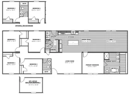 The THE EAGLE 76 Floor Plan. This Manufactured Mobile Home features 5 bedrooms and 2 baths.