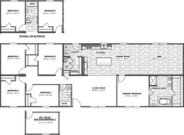 The THE EAGLE 76 Floor Plan. This Manufactured Mobile Home features 5 bedrooms and 2 baths.
