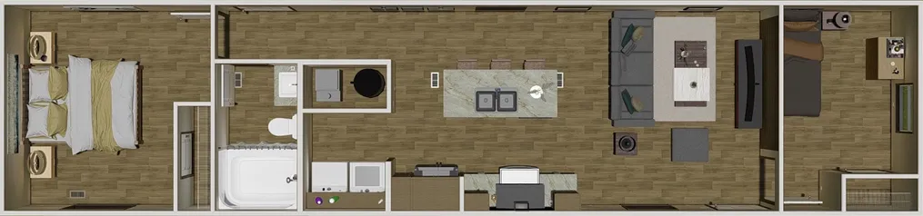 The POLO Floor Plan. This Manufactured Mobile Home features 2 bedrooms and 1 bath.