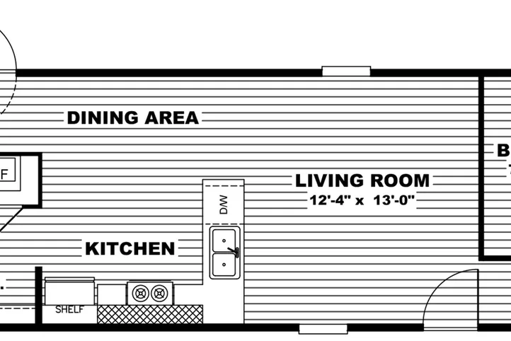 The ELATION Floor Plan. This Manufactured Mobile Home features 3 bedrooms and 2 baths.
