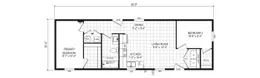 The 4816-E790 THE PULSE Floor Plan. This Manufactured Mobile Home features 2 bedrooms and 1 bath.