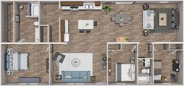 The MARVELOUS 3 Floor Plan. This Manufactured Mobile Home features 3 bedrooms and 2 baths.
