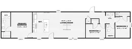 The BREEZE 16723A Floor Plan. This Manufactured Mobile Home features 3 bedrooms and 2 baths.