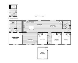 The ULTRA PRO 4 BR 28X68 Floor Plan. This Manufactured Mobile Home features 4 bedrooms and 2 baths.