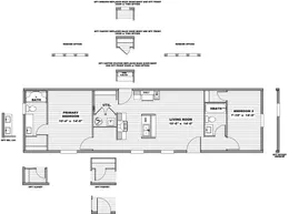 The SPIRIT Floor Plan. This Manufactured Mobile Home features 2 bedrooms and 2 baths.