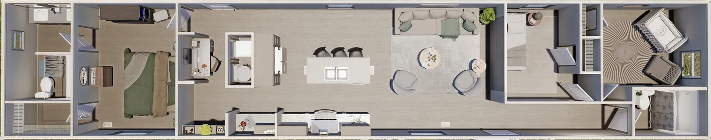 The MARINER Floor Plan. This Manufactured Mobile Home features 3 bedrooms and 2 baths.