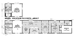 The THE RANCH HOUSE Floor Plan. This Manufactured Mobile Home features 3 bedrooms and 2 baths.