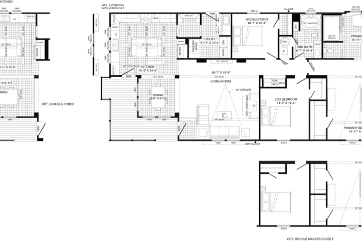 The THE LULAMAE Floor Plan. This Manufactured Mobile Home features 3 bedrooms and 2 baths.