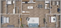 The THRILL Floor Plan. This Manufactured Mobile Home features 3 bedrooms and 2 baths.