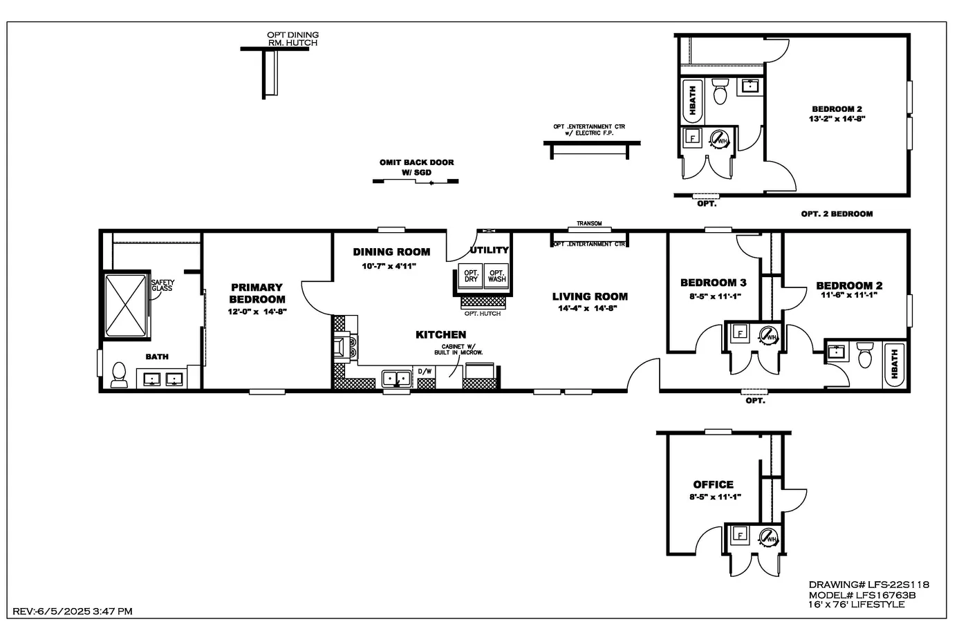 The THE ULTIMATE SHOWER Floor Plan. This Manufactured Mobile Home features 3 bedrooms and 2 baths.