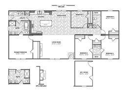 The TRADITION 3268B Floor Plan. This Manufactured Mobile Home features 5 bedrooms and 3 baths.