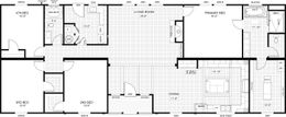 The THE BRYANT Floor Plan. This Manufactured Mobile Home features 4 bedrooms and 2 baths.