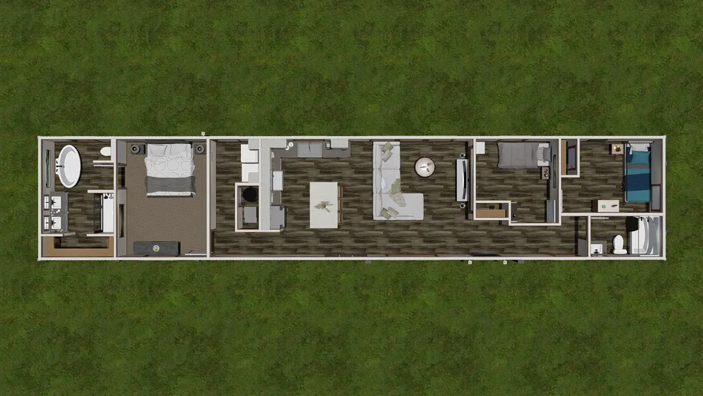 The ANNIE Floor Plan. This Manufactured Mobile Home features 3 bedrooms and 2 baths.