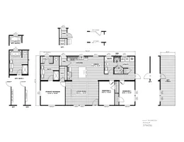 The HARDIN Floor Plan. This Manufactured Mobile Home features 3 bedrooms and 2 baths.